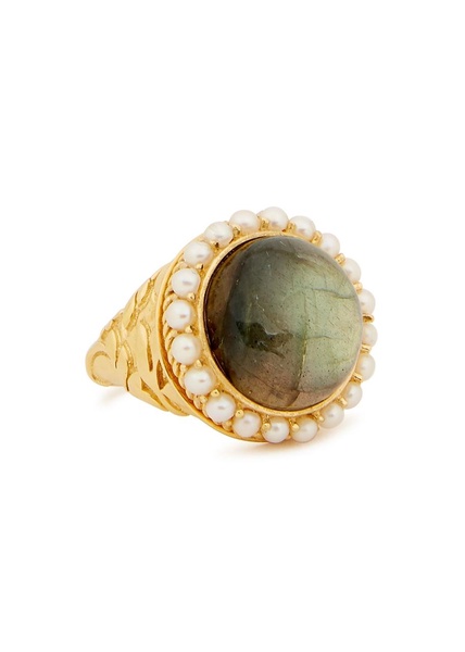 X Harris Reed Labradorite 18kt gold-plated ring