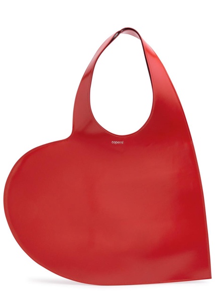 Heart glossed leather tote