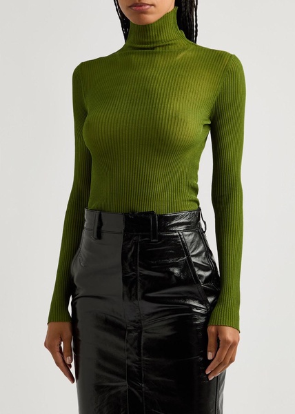 Sweet Mystery ribbed knitted silk top 