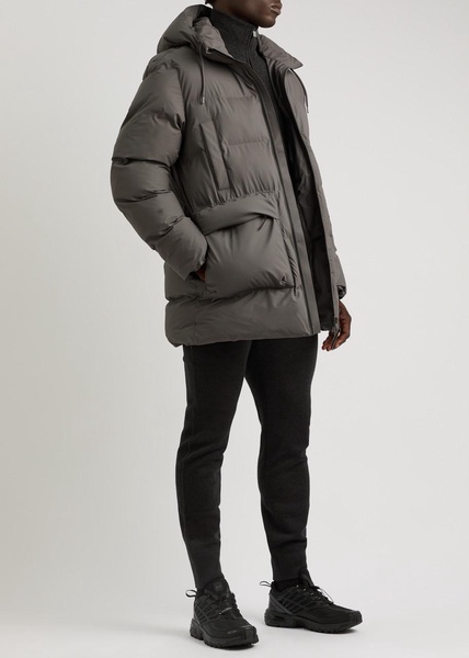 Alta long quilted rubberised coat