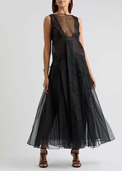 Morfyd sheer organza midi dress