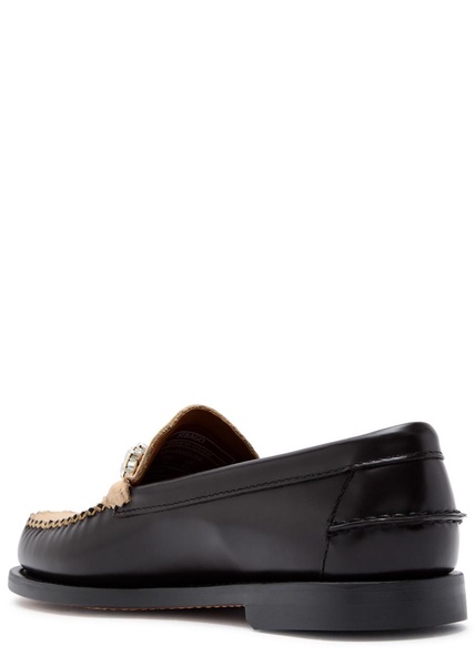 X Sabago crystal-embellished leather loafers