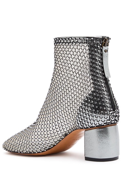 65 crystal-embellished mesh ankle boots 