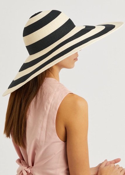 Sunny striped wide-brim straw hat