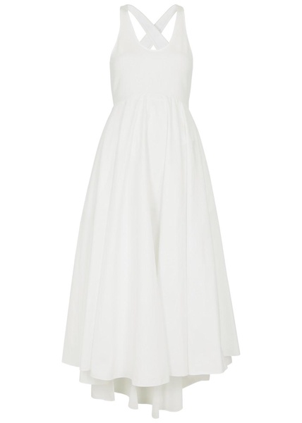 Open-back cotton poplin midi dress