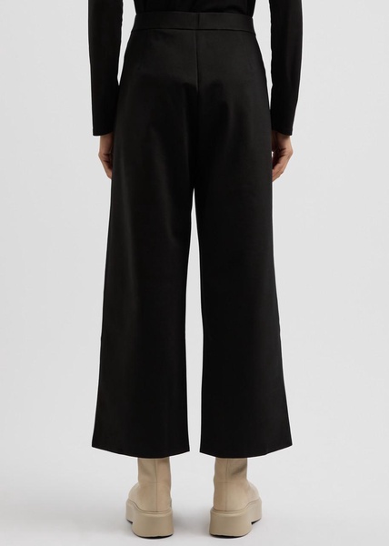 Cropped wide-leg jersey trousers