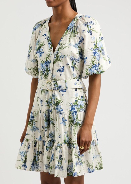 Dewey floral-print cotton mini dress 