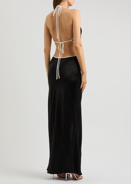 Zariah halterneck satin maxi dress 