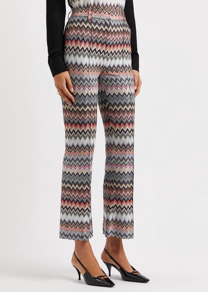 Zigzag cotton-blend trousers 