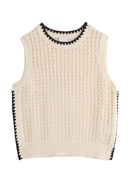 Delaney open-knit cotton vest 