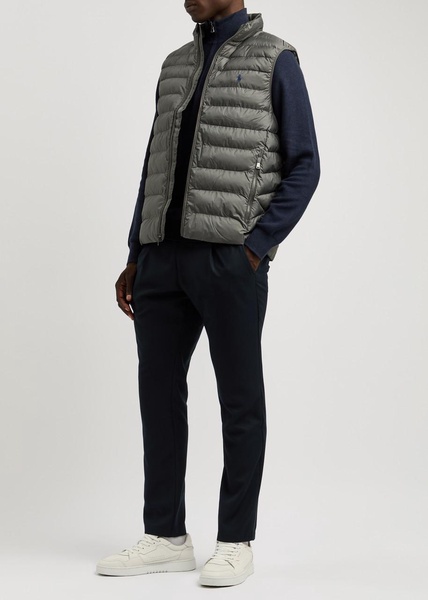 Logo quilted shell gilet