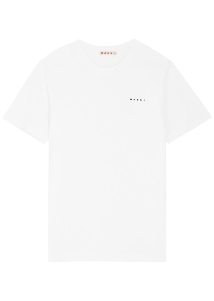 Logo-embroidered cotton T-shirt 