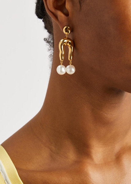 Imogene small gold vermeil drop earrings 