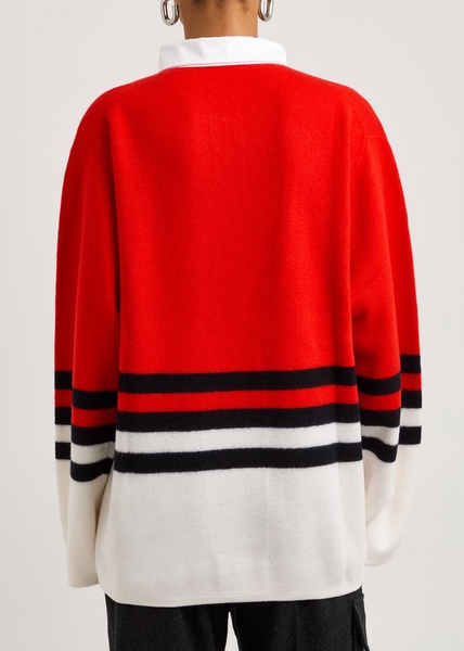 Cypher striped wool polo shirt