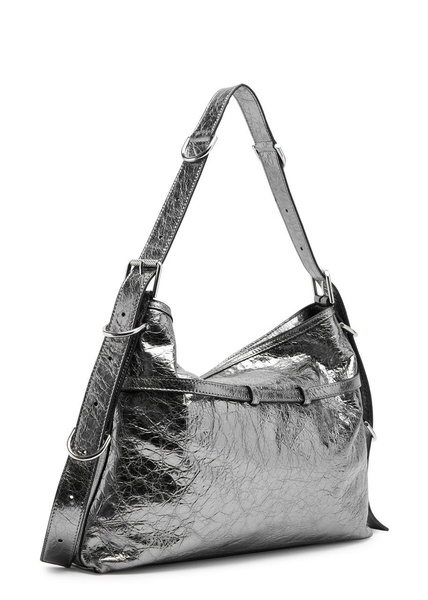 Voyou Medium metallic leather shoulder bag