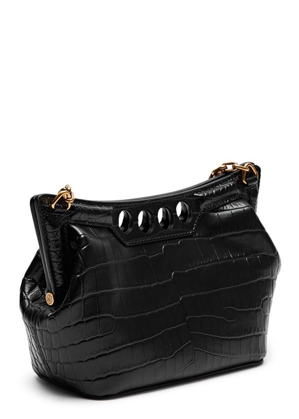 The Peak mini crocodile-effect faux leather cross-body bag