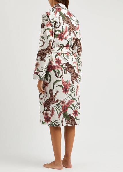 Soleia printed cotton robe