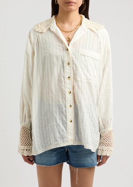 Rhiannon crochet-trimmed shirt