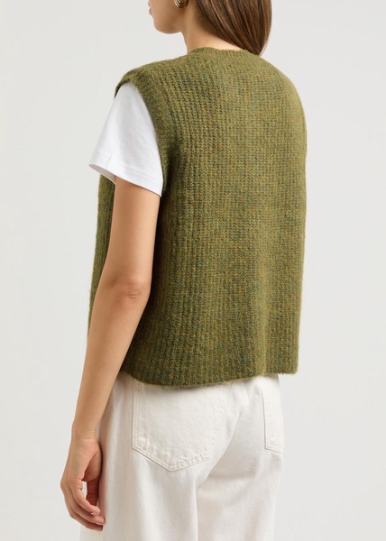 East logo ribbed-knit vest