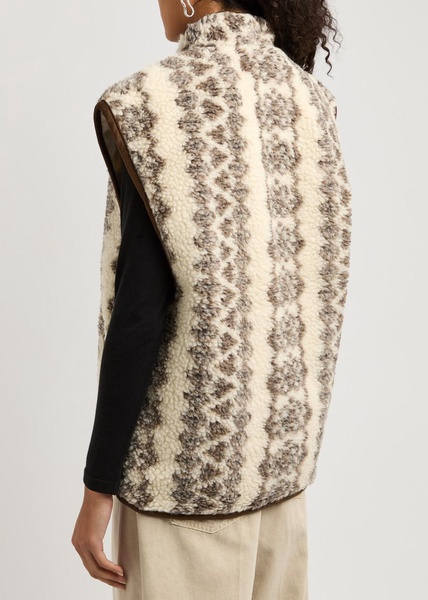 Maximilia printed faux shearling gilet 