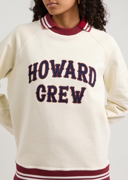 Crew embroidered cotton sweatshirt