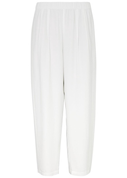 Tapered silk-georgette trousers