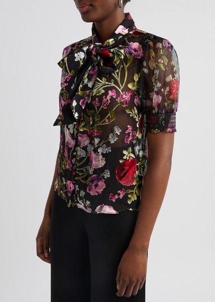 Brentley floral-print chiffon blouse