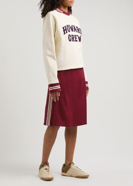 Crew embroidered cotton sweatshirt