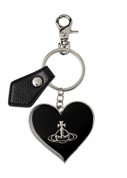 Logo heart silver-plated keyring 