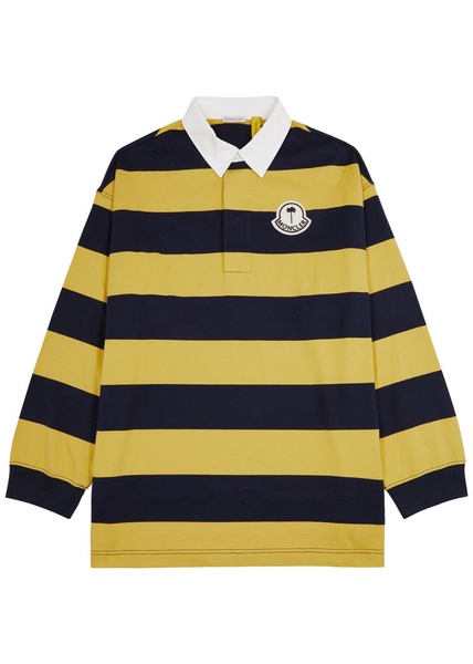 8 Moncler Palm Angels striped cotton polo shirt 