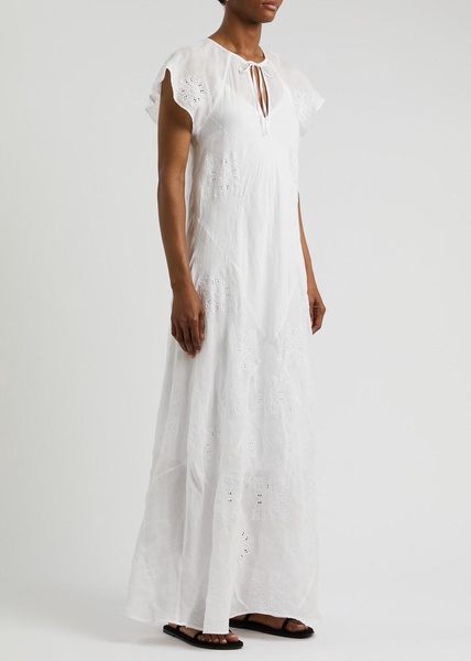 Delancy broderie-anglaise ramie maxi dress 