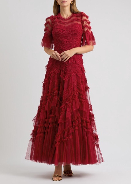 Elia ruffled tulle gown