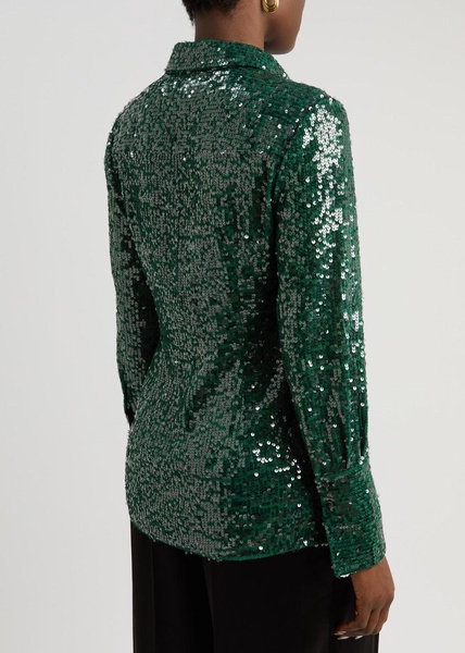 Sequin-embellished chiffon shirt