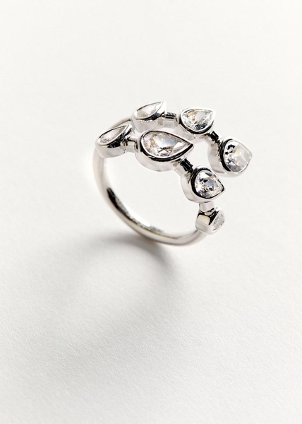 Arc rhodium-plated ring 