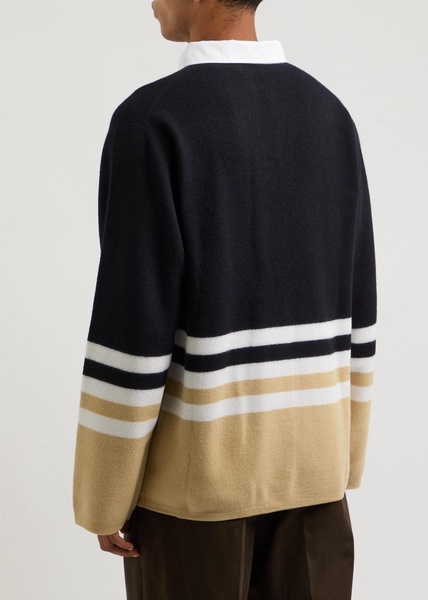 Cypher striped wool polo jumper 