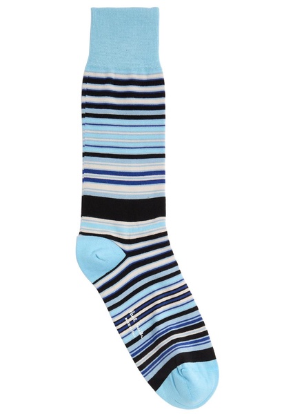 Striped cotton-blend socks