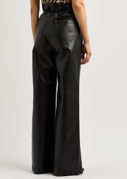 Harlee belted faux leather trousers 