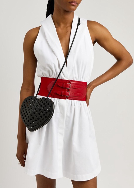 Le Coeur laser-cut leather cross-body bag