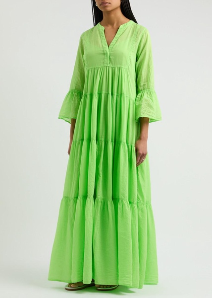 Manousia tiered cotton maxi dress 