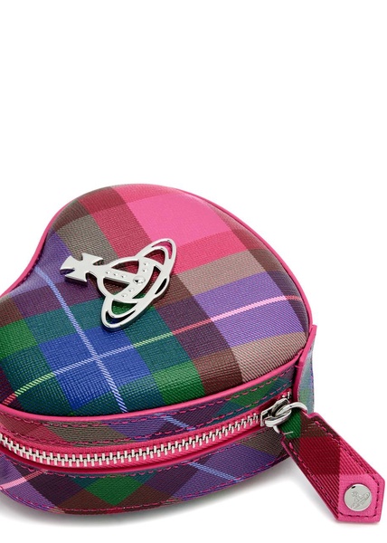 Louise Heart tartan leather cross-body bag 