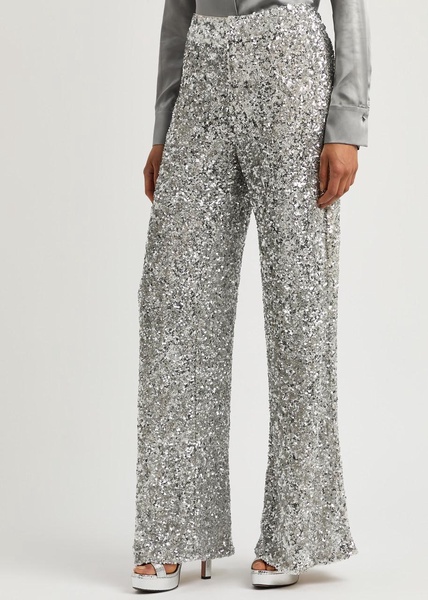 Mame sequin-embellished wide-leg trousers