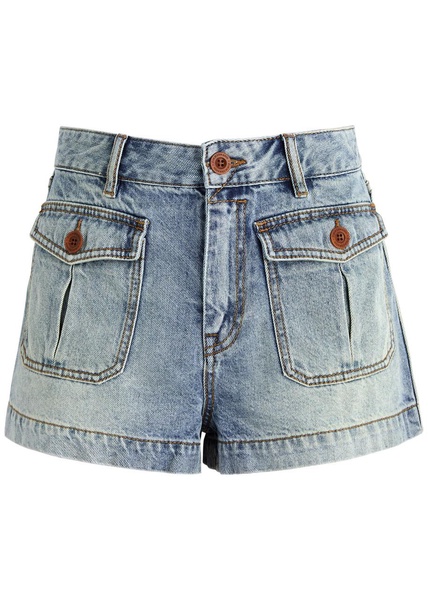 denim mini shorts