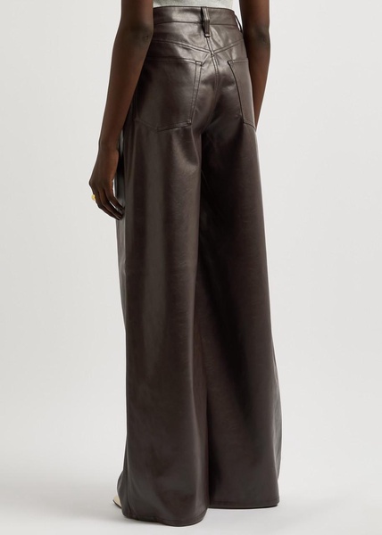 Sophie wide-leg faux leather trousers