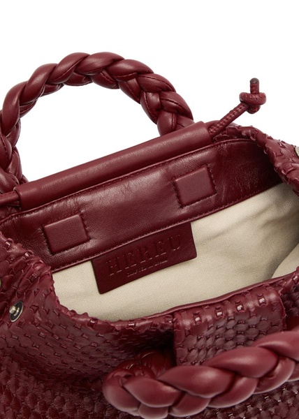 Bombon M woven leather cross-body bag 