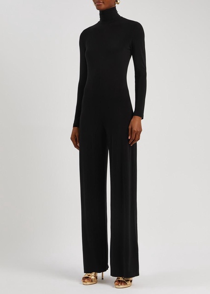 Roll-neck stretch-jersey jumpsuit 