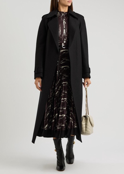 Belted wool trench coat