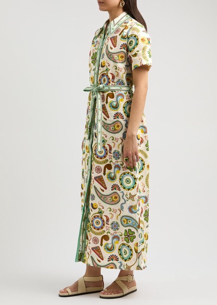 Arcade Printed Cotton Poplin Maxi Shirt Dress