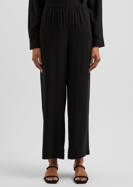 Wide-leg silk-georgette trousers