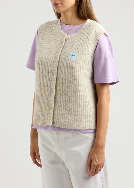 East logo ribbed-knit vest 