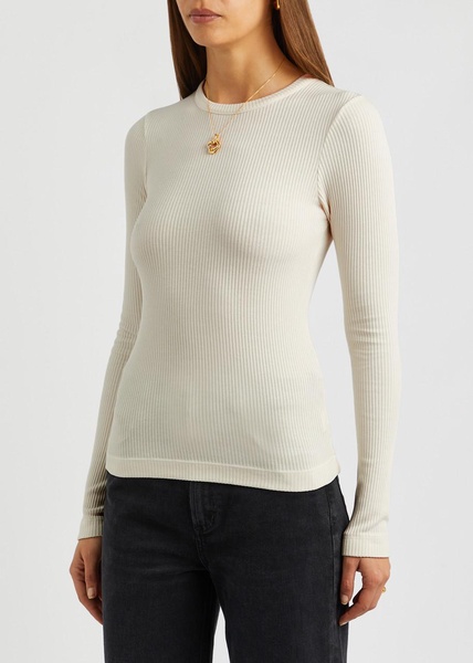 Bina ribbed stretch-jersey top 